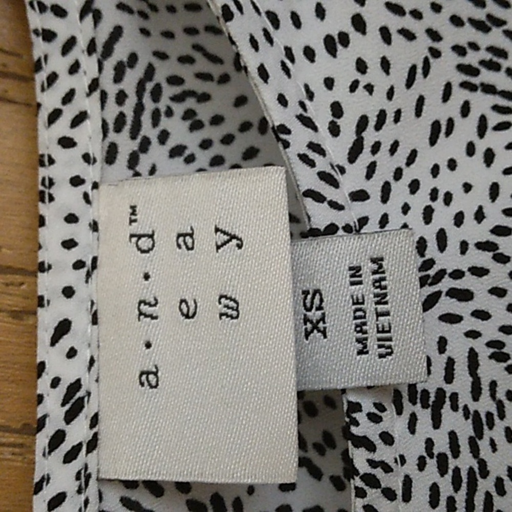 A New Day White and Black Cut Out Ruffle Sleeve Blouse - Picture 7 of 7